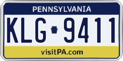 PA license plate KLG9411