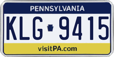 PA license plate KLG9415
