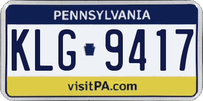 PA license plate KLG9417