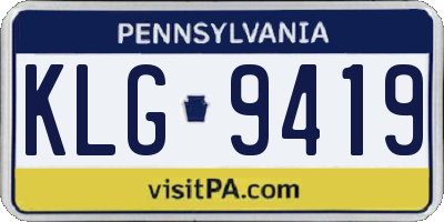 PA license plate KLG9419