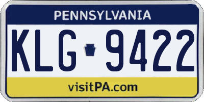 PA license plate KLG9422