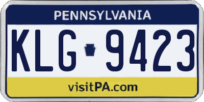 PA license plate KLG9423