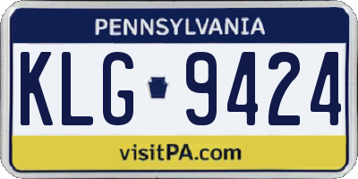 PA license plate KLG9424