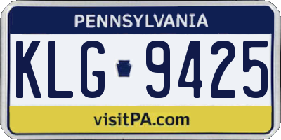 PA license plate KLG9425
