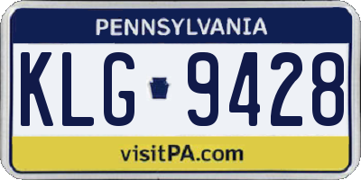 PA license plate KLG9428