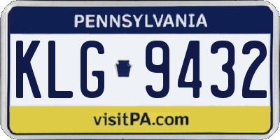 PA license plate KLG9432