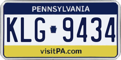 PA license plate KLG9434
