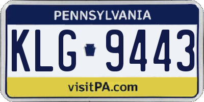 PA license plate KLG9443