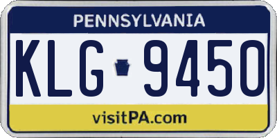 PA license plate KLG9450