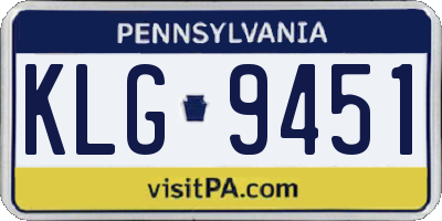 PA license plate KLG9451