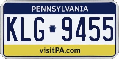 PA license plate KLG9455