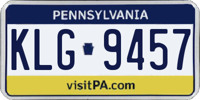PA license plate KLG9457