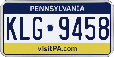 PA license plate KLG9458