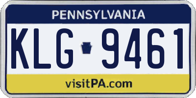 PA license plate KLG9461