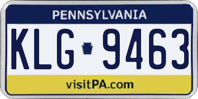 PA license plate KLG9463
