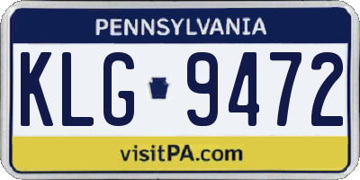 PA license plate KLG9472
