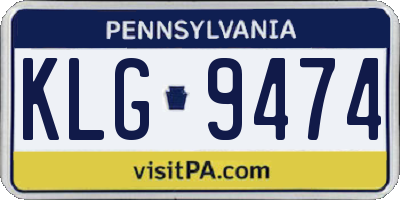 PA license plate KLG9474