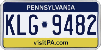 PA license plate KLG9482