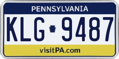 PA license plate KLG9487
