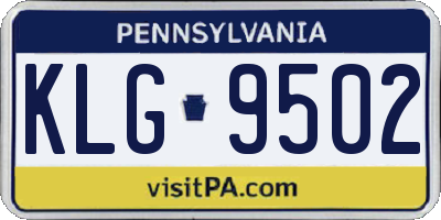 PA license plate KLG9502