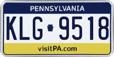 PA license plate KLG9518