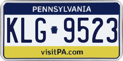 PA license plate KLG9523