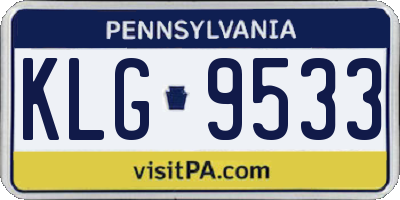 PA license plate KLG9533