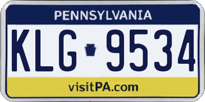 PA license plate KLG9534