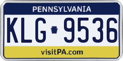 PA license plate KLG9536