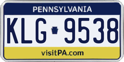 PA license plate KLG9538