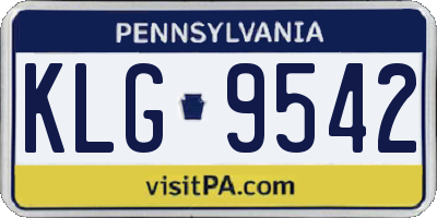 PA license plate KLG9542