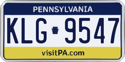 PA license plate KLG9547