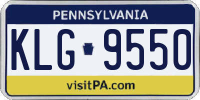 PA license plate KLG9550