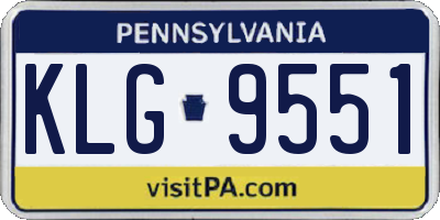 PA license plate KLG9551