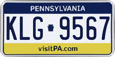 PA license plate KLG9567
