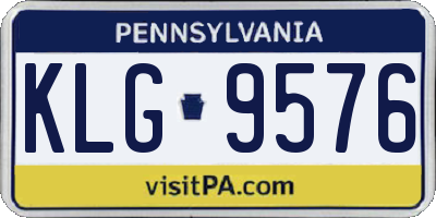 PA license plate KLG9576