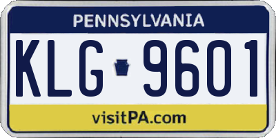 PA license plate KLG9601
