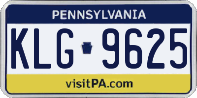 PA license plate KLG9625