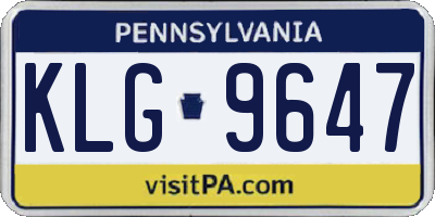 PA license plate KLG9647
