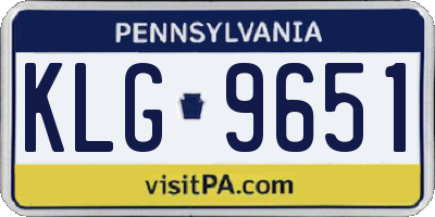 PA license plate KLG9651