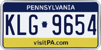 PA license plate KLG9654