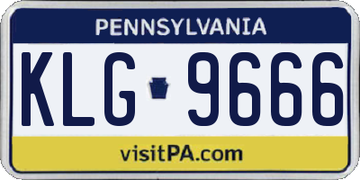 PA license plate KLG9666