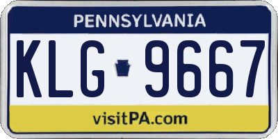 PA license plate KLG9667