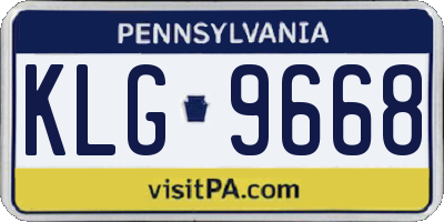 PA license plate KLG9668