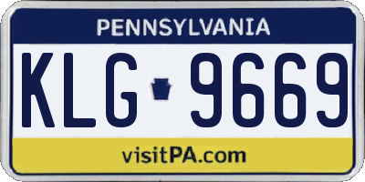 PA license plate KLG9669