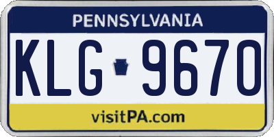 PA license plate KLG9670