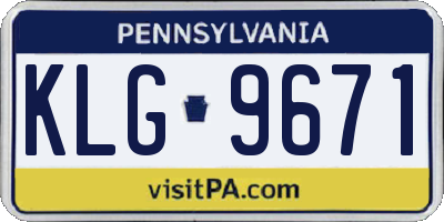 PA license plate KLG9671