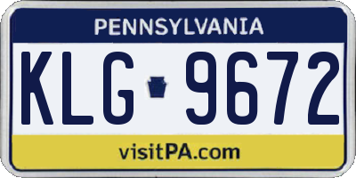 PA license plate KLG9672