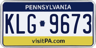 PA license plate KLG9673