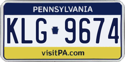 PA license plate KLG9674